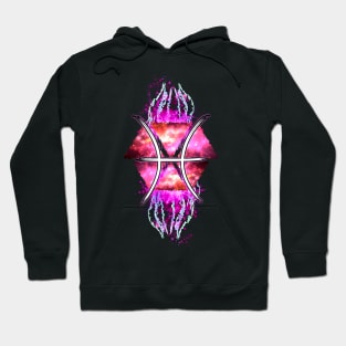 Pisces Zodiac - Pink Abstract Hoodie